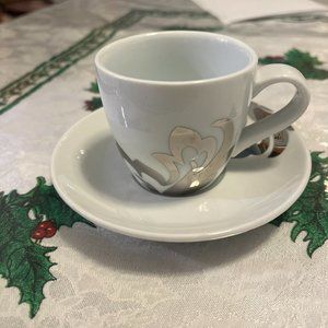 New in the box Macy's Cellar set of two Demitasse Coffee Cups & Saucers